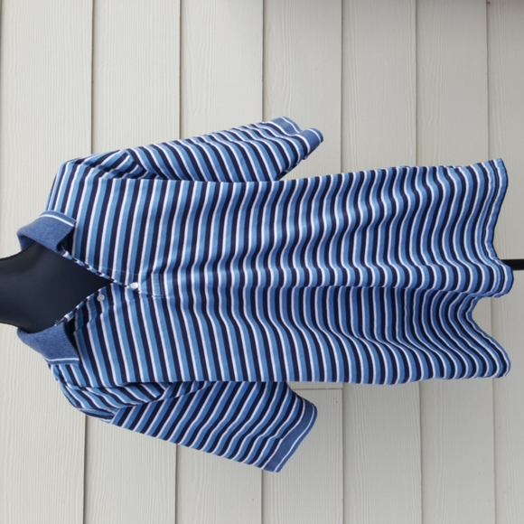 GLEN GATE (USA) Striped Men's Cotton Polo Golf Shirt (XL) - Picture 2 of 8